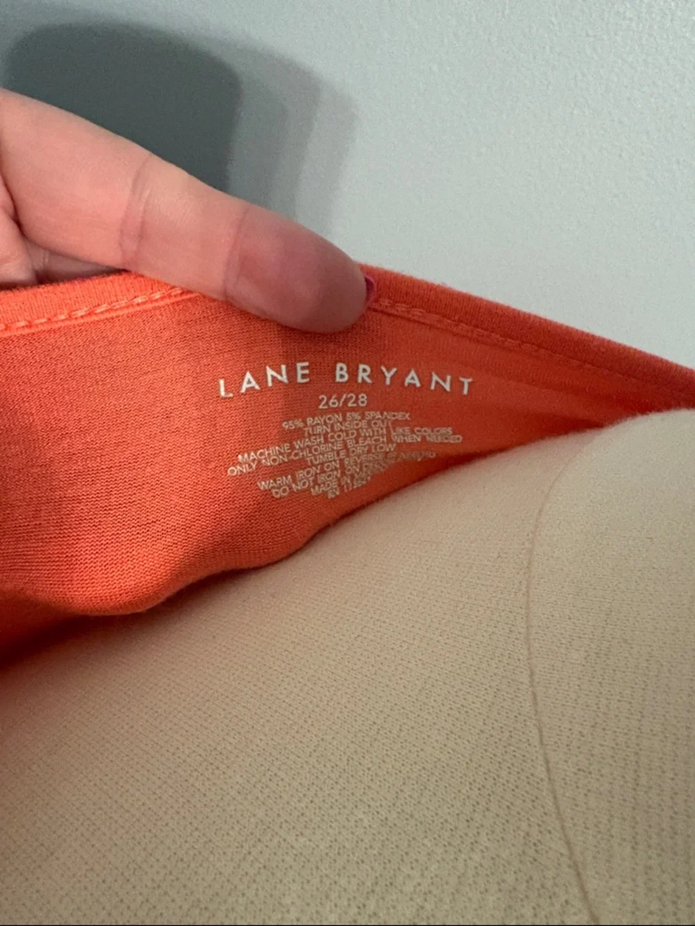 Lane Bryant Coral V-Neck Peplum Tie-Front Tunic - Picture 2 of 7